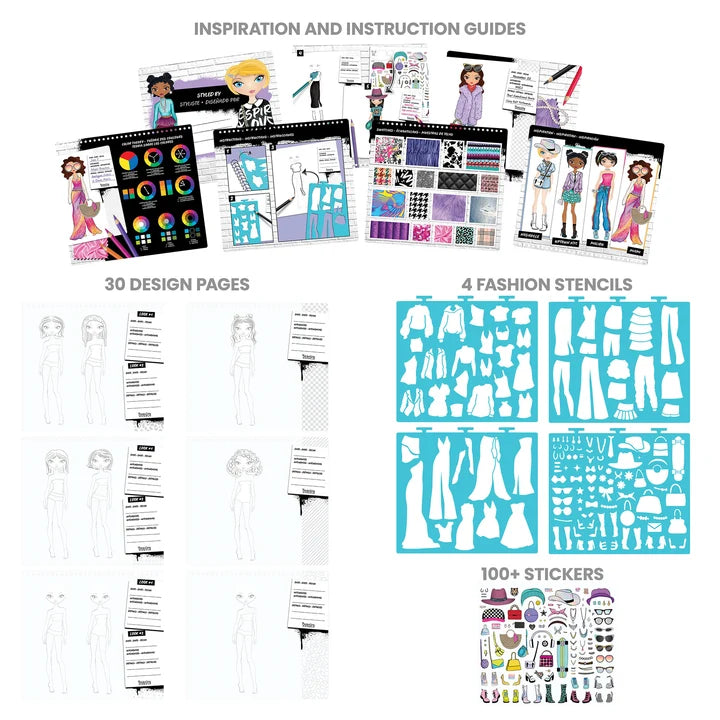 Streetwear Fashion Design Sketch Set Fashion Angels