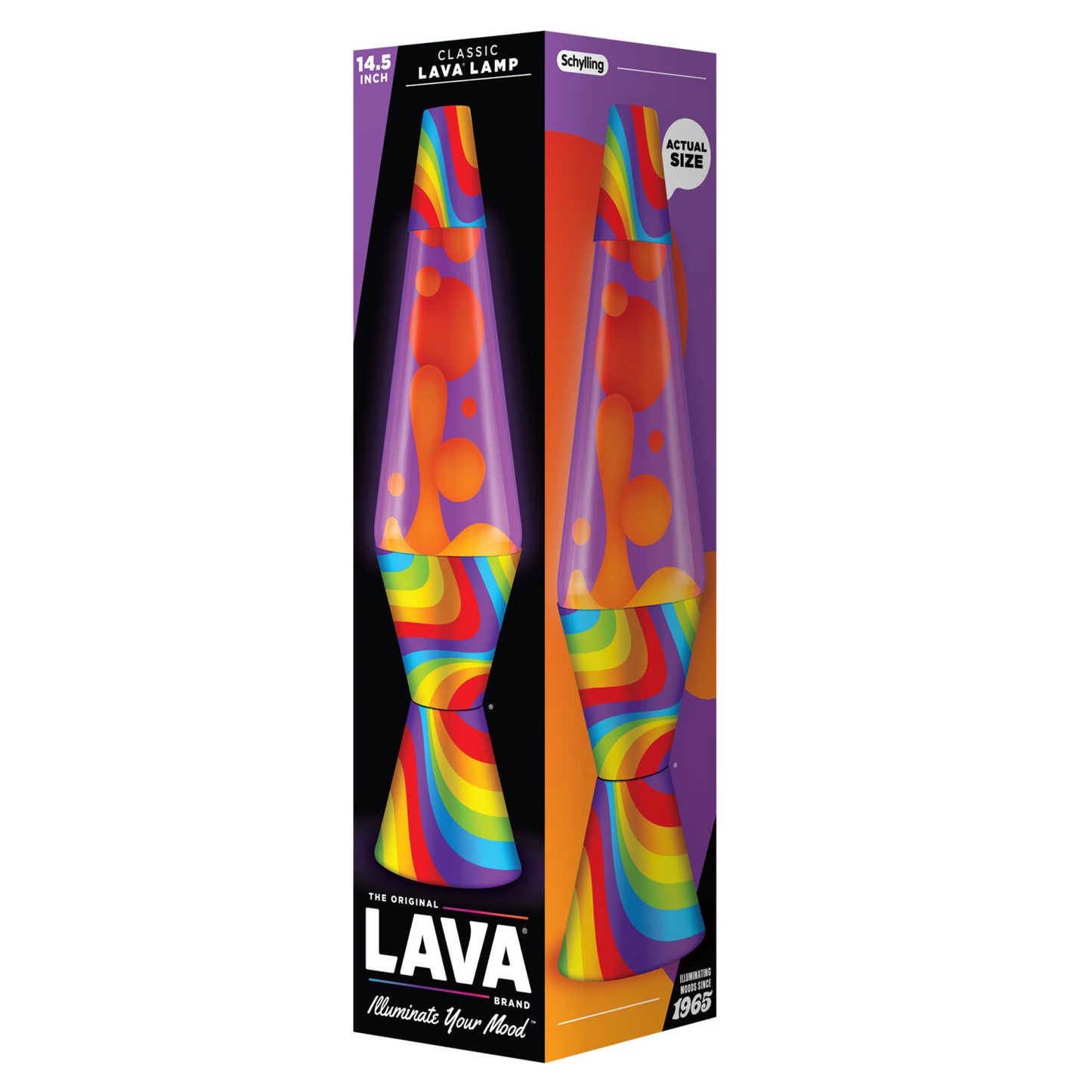 Flowing Color Yellow/Purple 14.5 Inch Lava Lamp