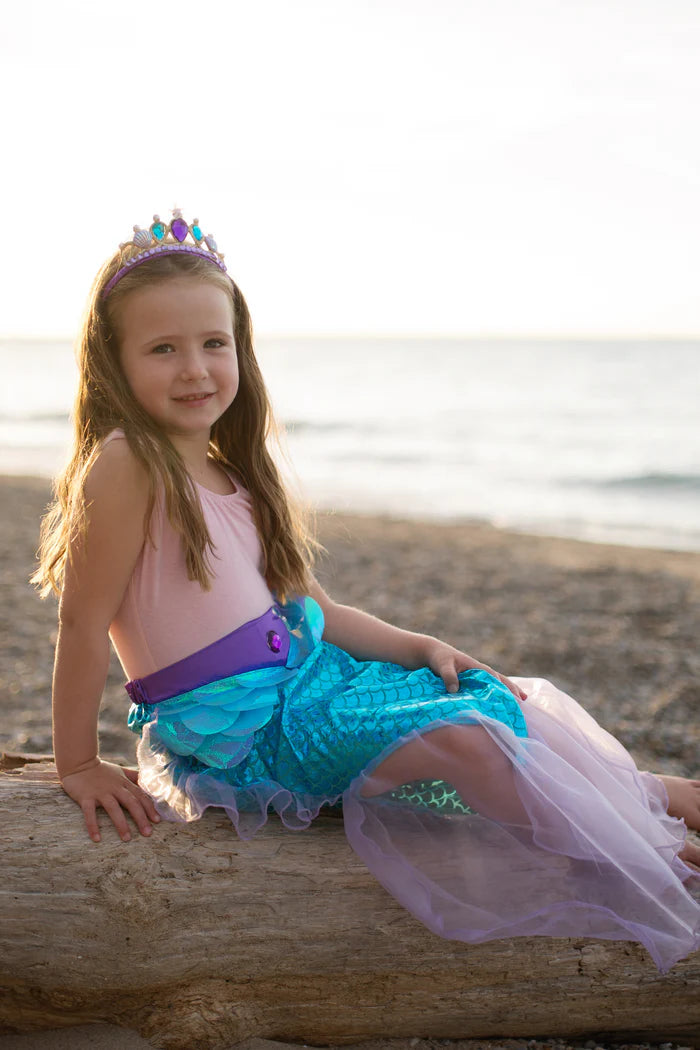 Blue/Lilac Mermaid Glimmer Skirt & Tiara Size 5-6