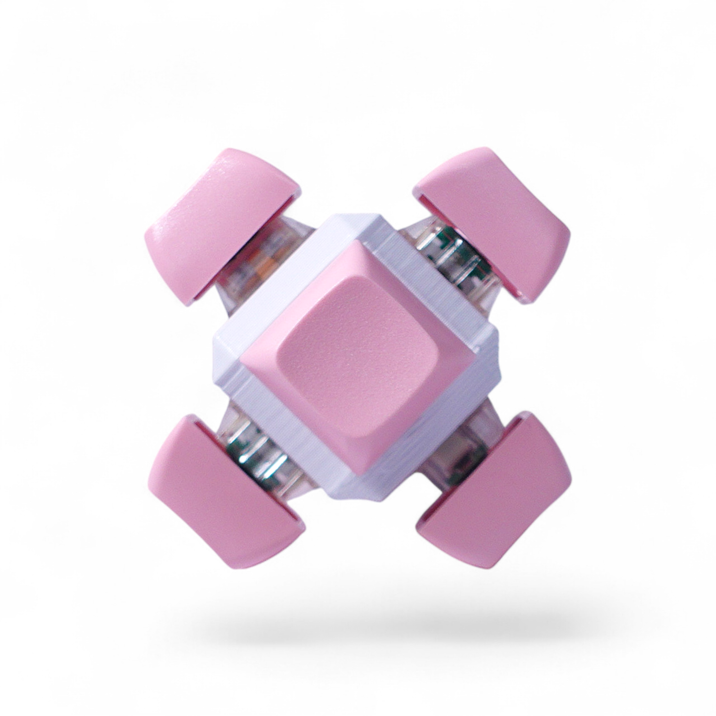 6 Key Cube: Mechanical Keyboard Fidget - Pastel Colors: Pink / Clicky