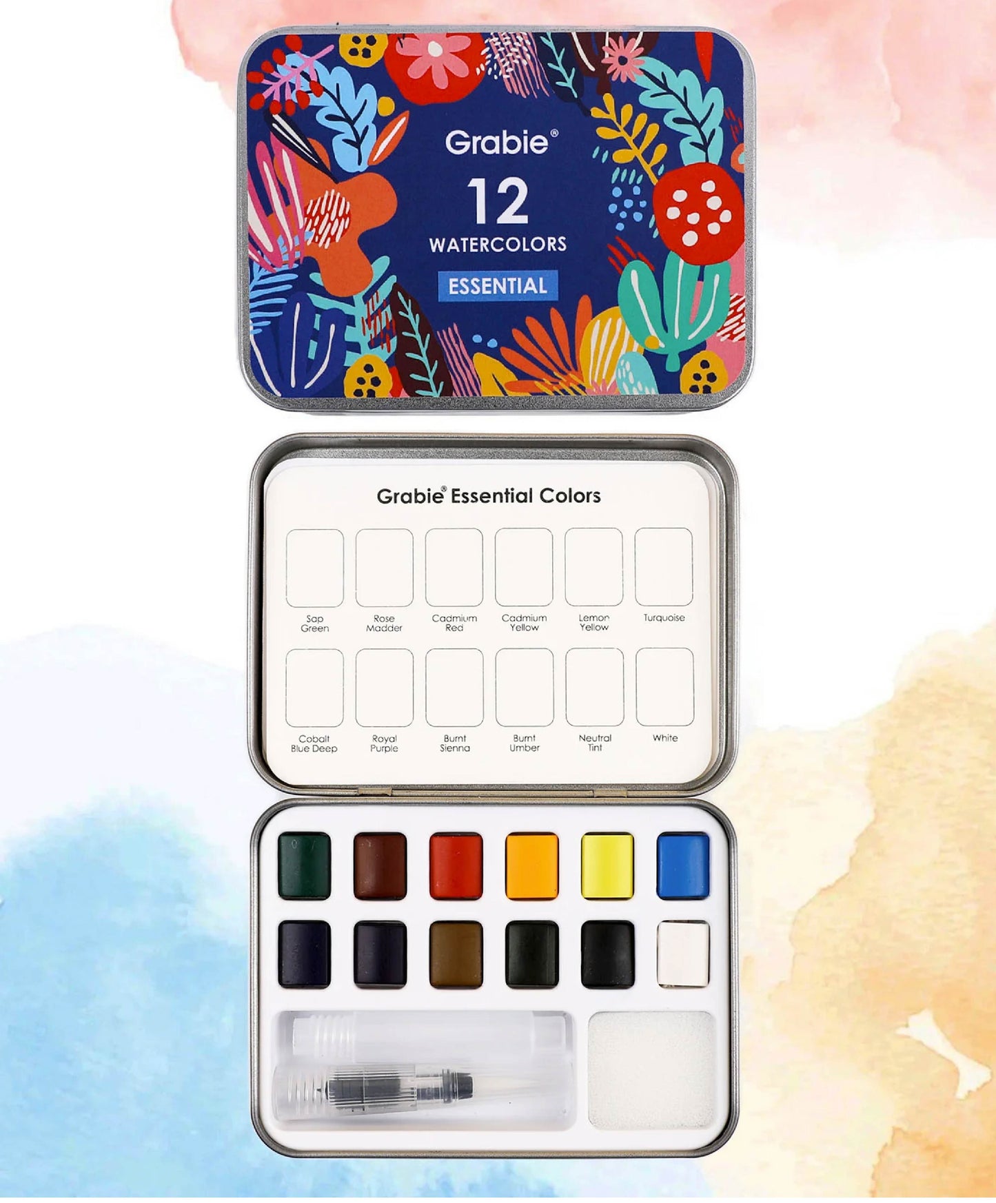 Watercolor Pocket Set Of 12 With Brush - Essential
