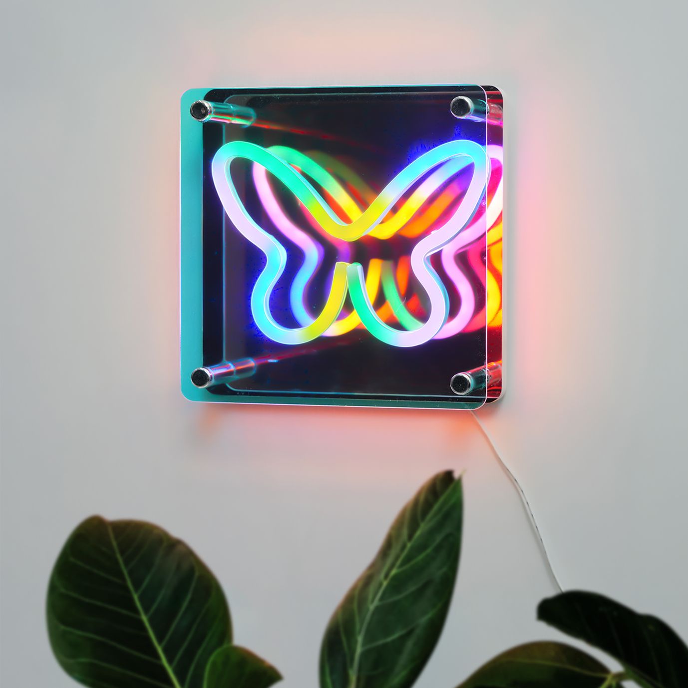 Mini Neon Butterfly Wall Art