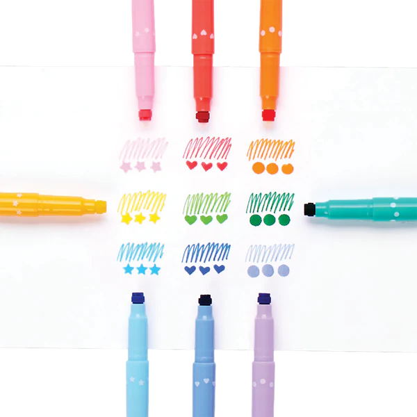 Confetti Stamp Double Ended Markers Ooly