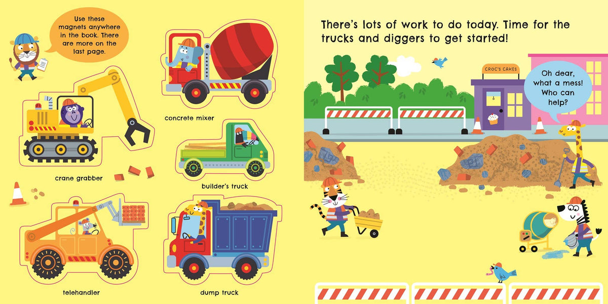 Trucks and Diggers Magnet Book : Usborne