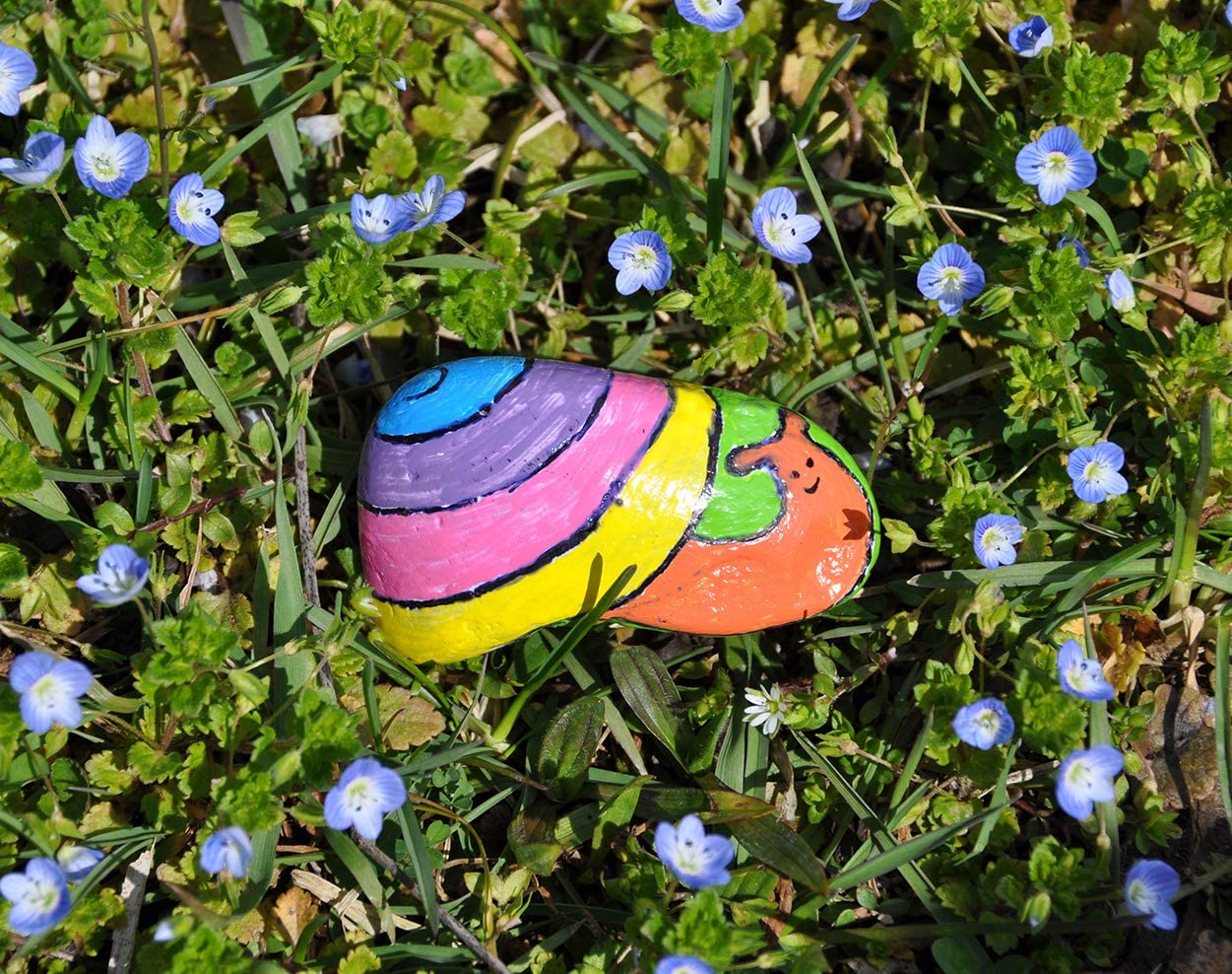 Hide and Seek Rock Painting