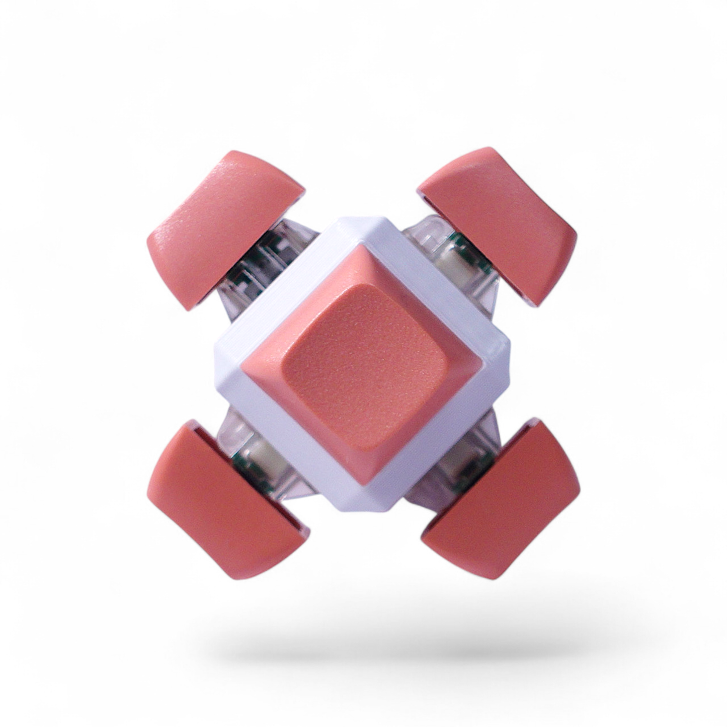 6 Key Cube: Mechanical Keyboard Fidget - Pastel Colors: Pastel Red / Clicky