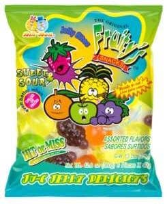 DIN DON FRUITY'S JU-C JELLY BITES SWEET & SOUR FRUIT SHAPED