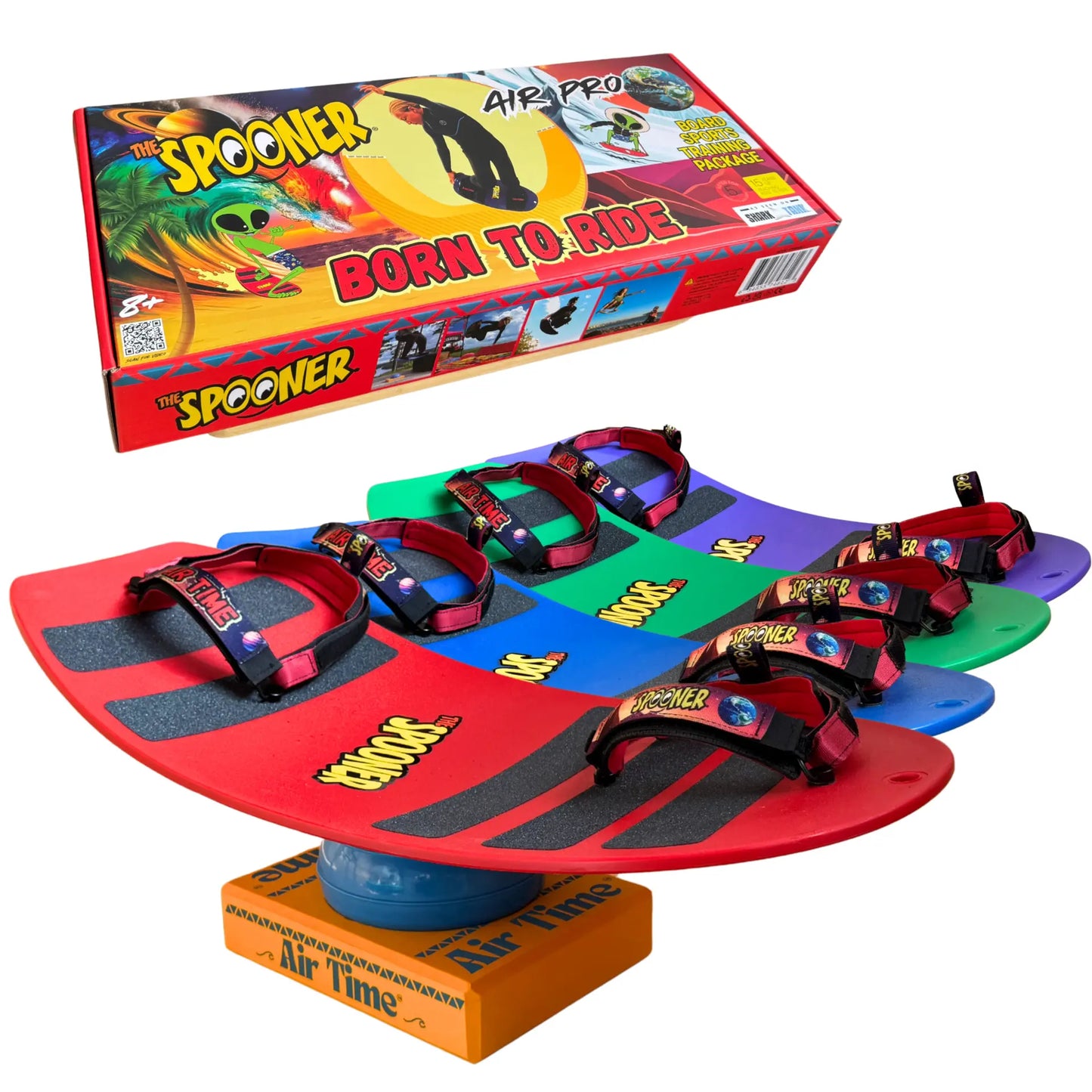 Blue Freestyle Spooner Board w/ AirTime Straps & Balance Ball