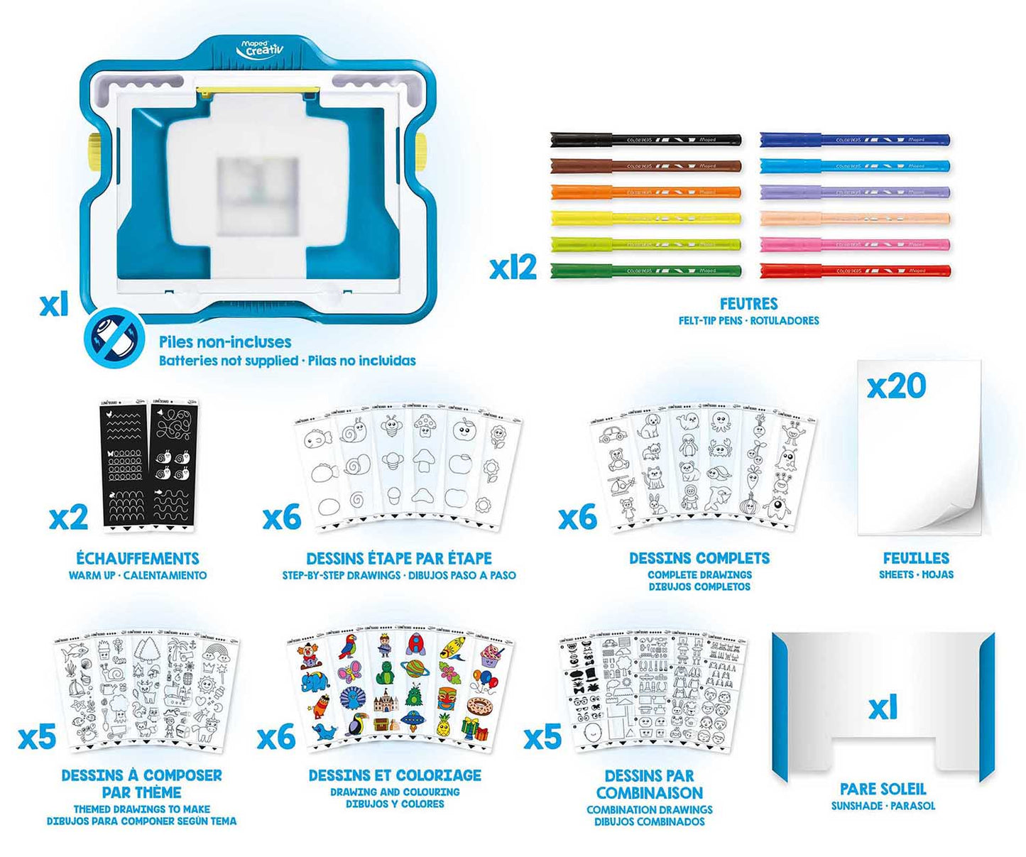 Creativ Lumi'Board Portable Drawing 64 Piece Kit