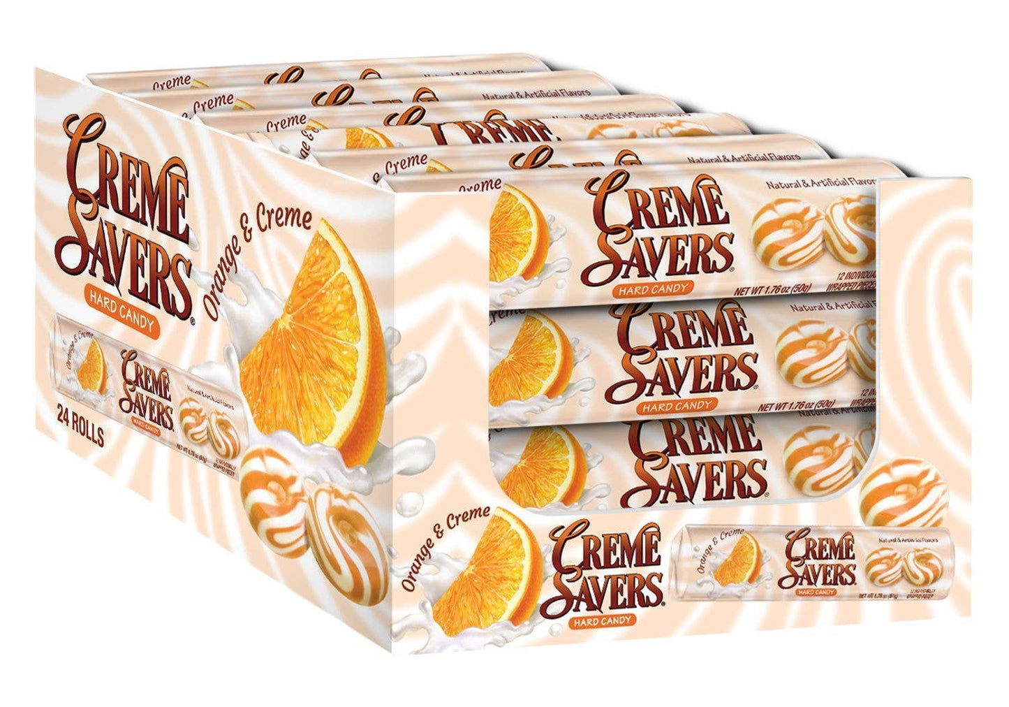 Creme Saver Orange & Cream Candy 1.76oz, 24ct