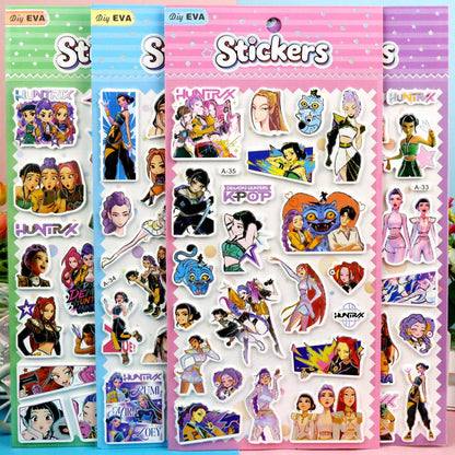 KPOP demon hunters EVA Laser 3D Bubble Stickers: A-35