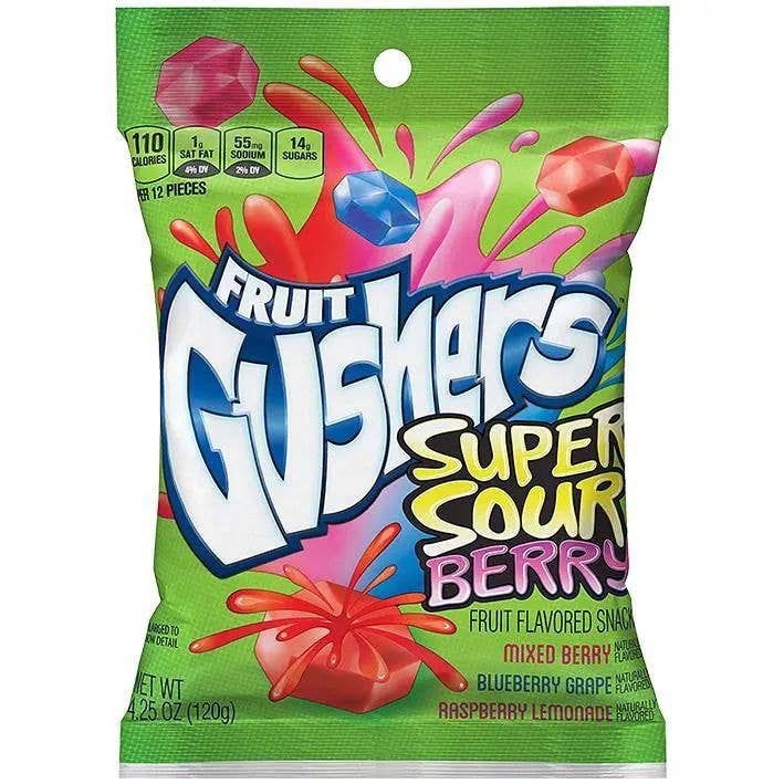 Fruit Gushers, Super Sour, 4.25oz, 8ct