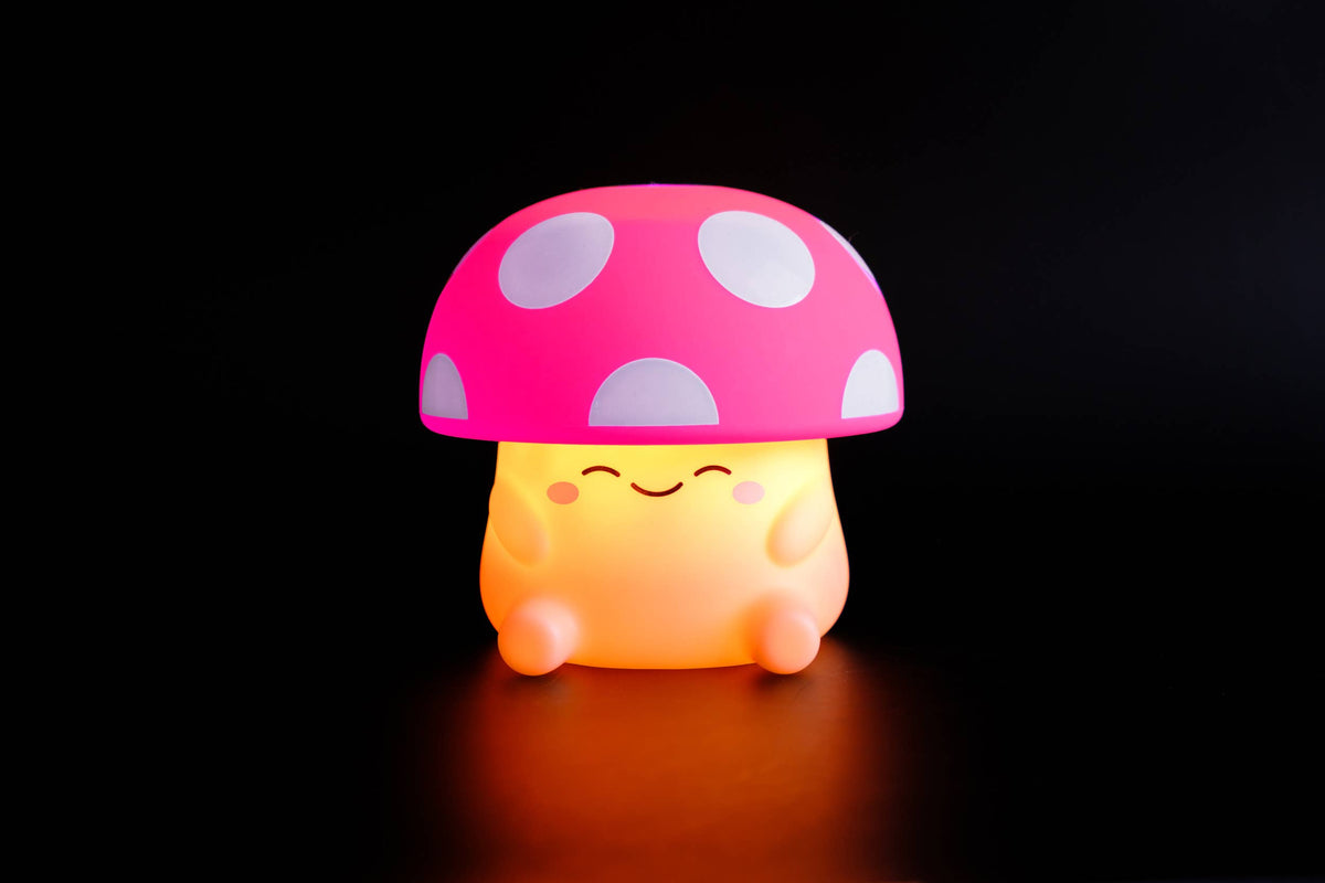 Mushi Ambient Mushroom Night Light - Squishy Silicone USB-C: Blue