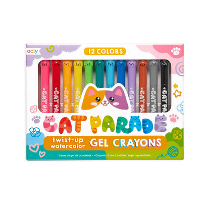Cat Parade: Twist-Up Watercolor Gel Crayons (Set of 12)