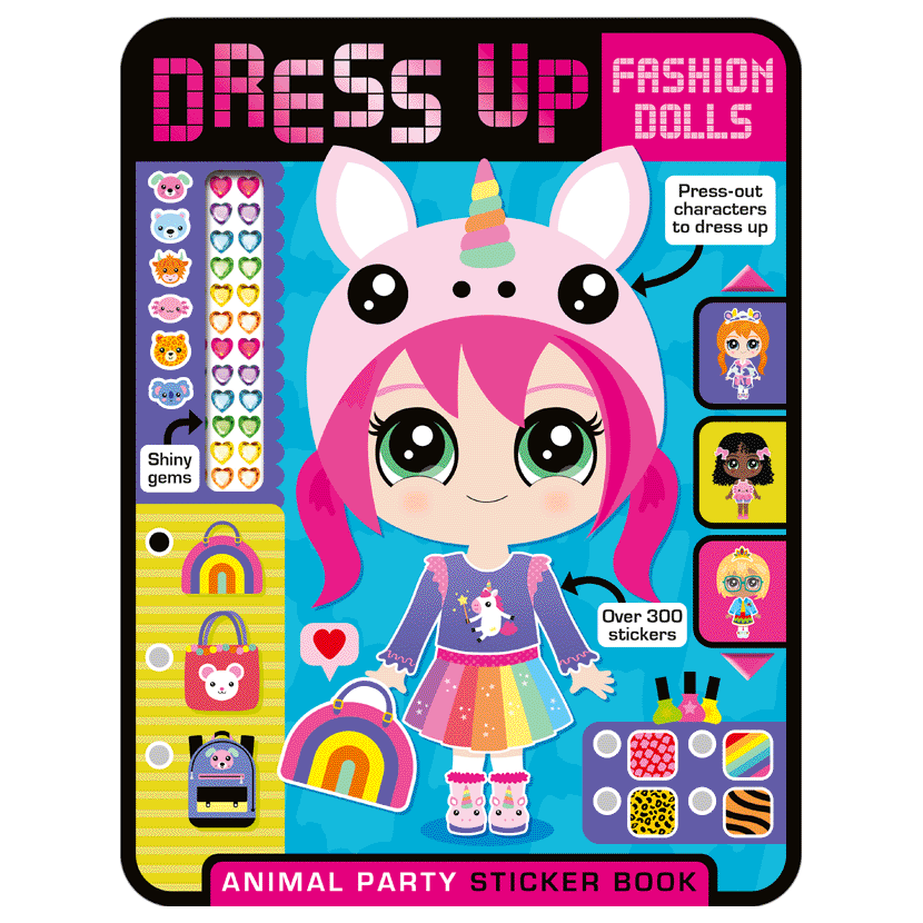 Animal Party Dress Up Fashion Doll Sticker Book