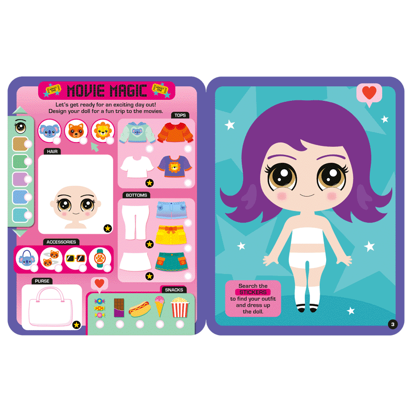 Animal Party Dress Up Fashion Doll Sticker Book