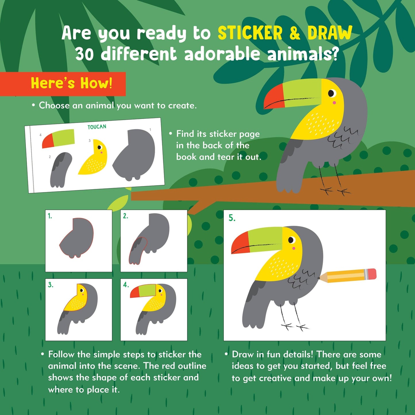 Sticker & Draw Animals (Create 30 Animals!)