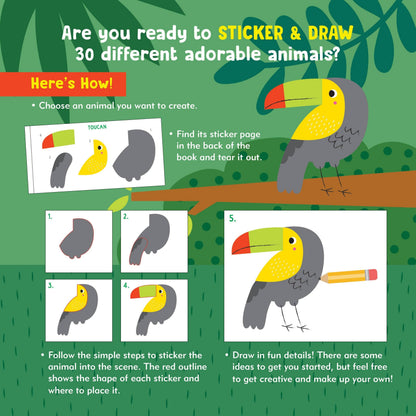 Sticker & Draw Animals (Create 30 Animals!)