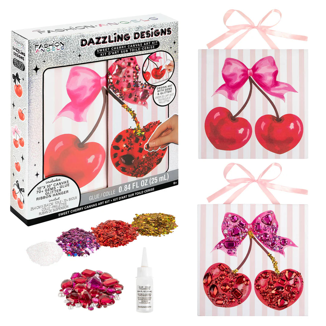 Sweet Cherry Dazzling Designs Canvas Art Kit