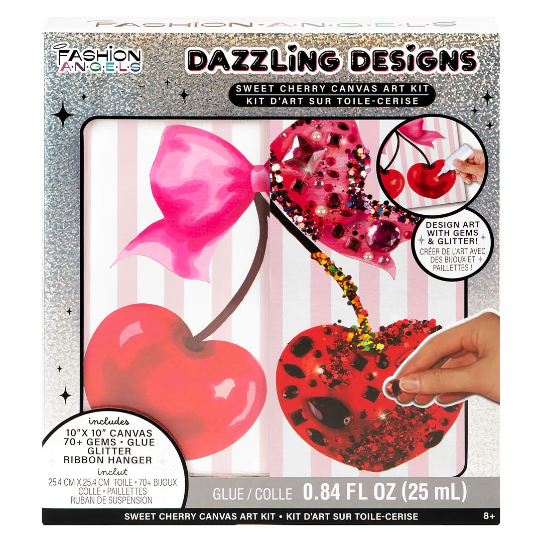 Sweet Cherry Dazzling Designs Canvas Art Kit