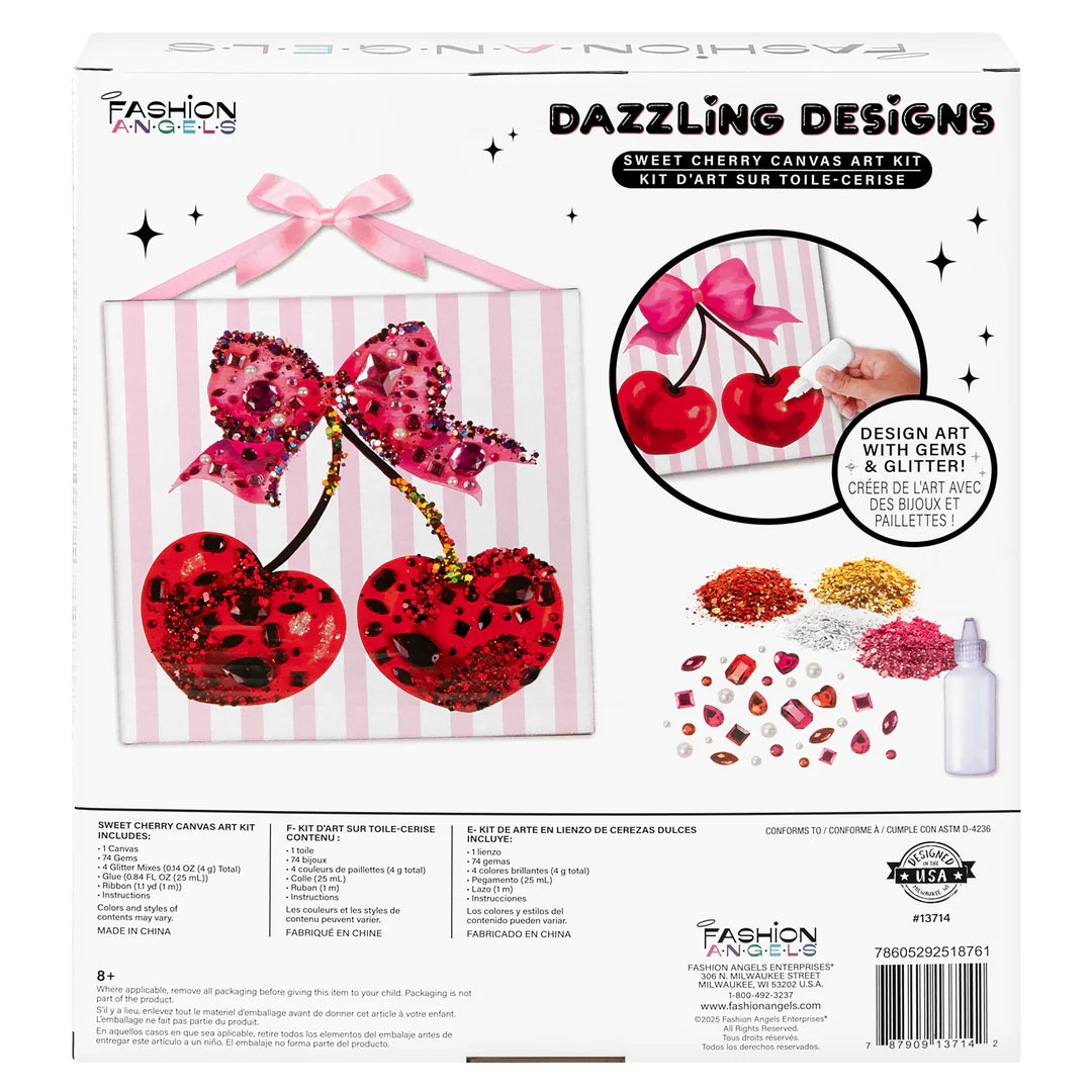 Sweet Cherry Dazzling Designs Canvas Art Kit