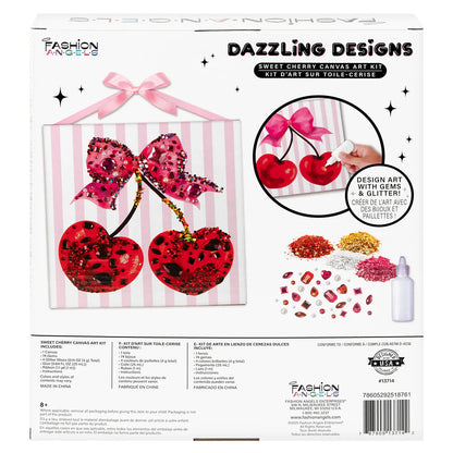 Sweet Cherry Dazzling Designs Canvas Art Kit
