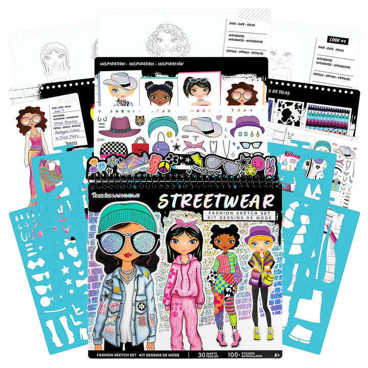 Streetwear Fashion Design Sketch Set Fashion Angels