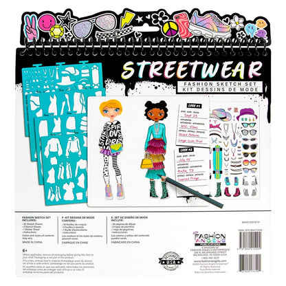 Streetwear Fashion Design Sketch Set Fashion Angels