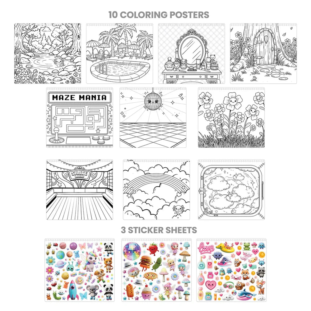 Chill-Axolotl Coloring & Collage Activity Set Fashion Angels