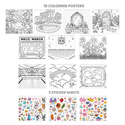 Chill-Axolotl Coloring & Collage Activity Set Fashion Angels