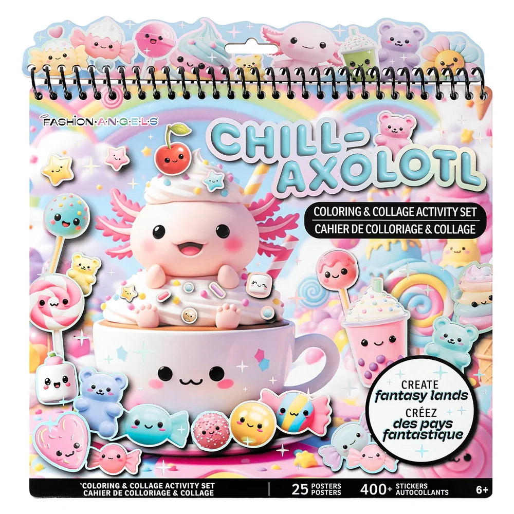 Chill-Axolotl Coloring & Collage Activity Set Fashion Angels