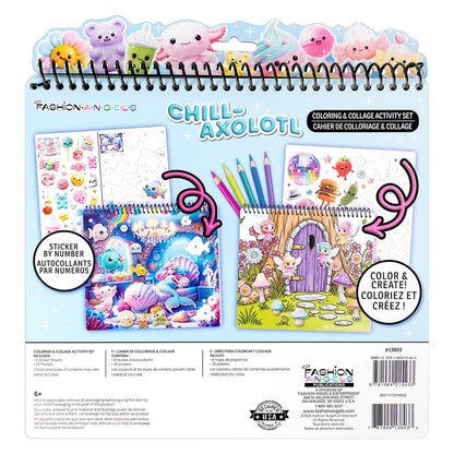 Chill-Axolotl Coloring & Collage Activity Set Fashion Angels