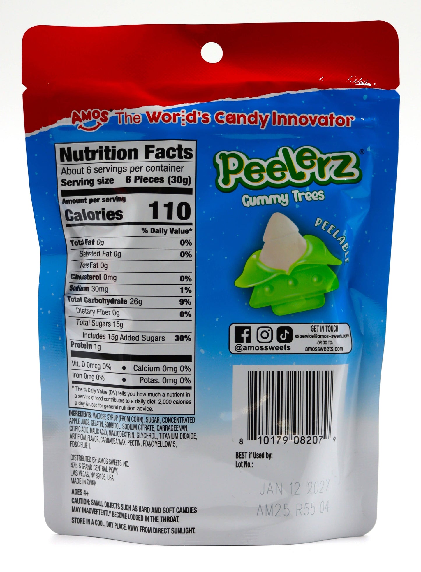 Amos Peelerz Holiday Gummy Tree, 6oz,12ct