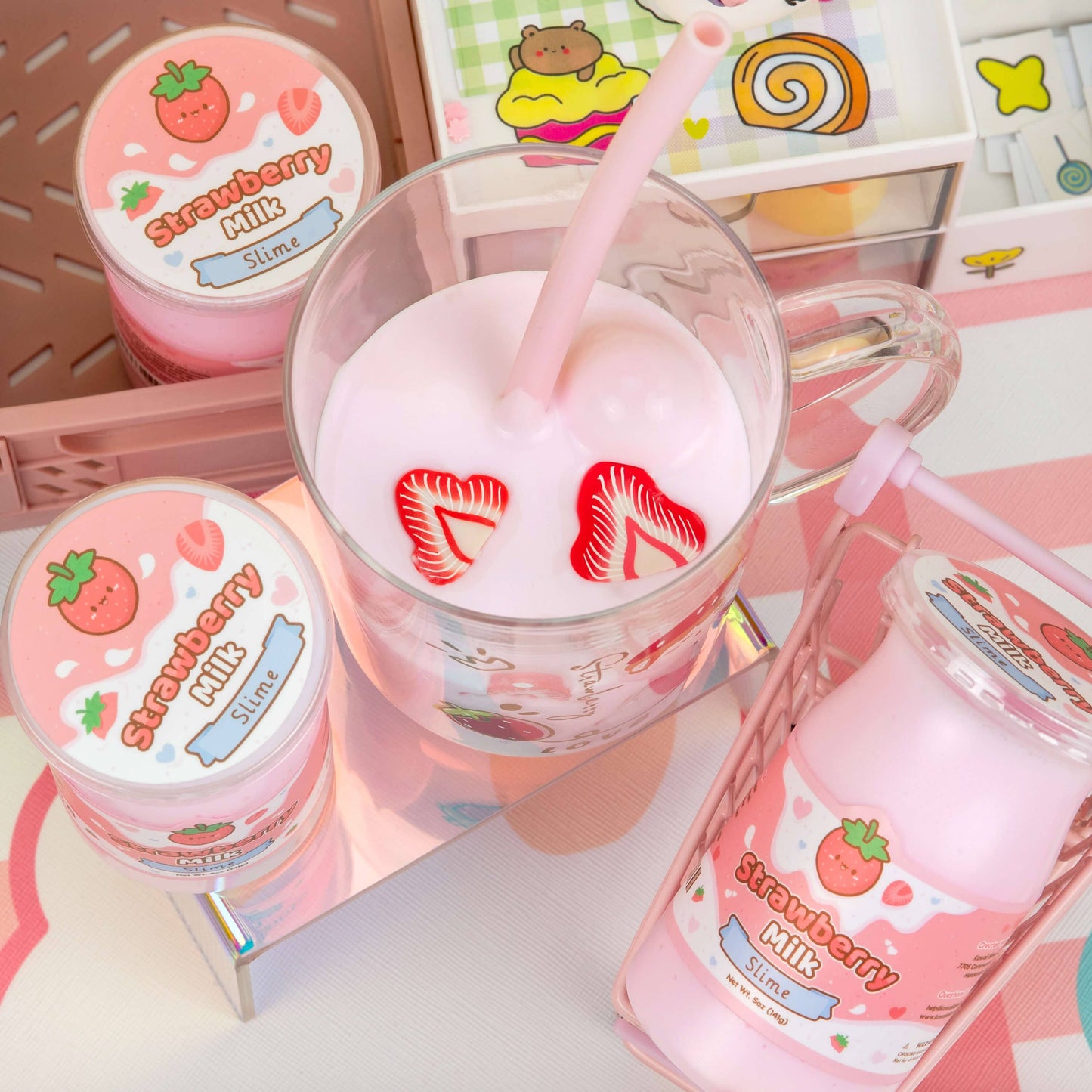 Strawberry Milk Glossy Slime