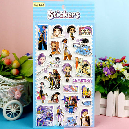 KPOP demon hunters EVA Laser 3D Bubble Stickers: A-35