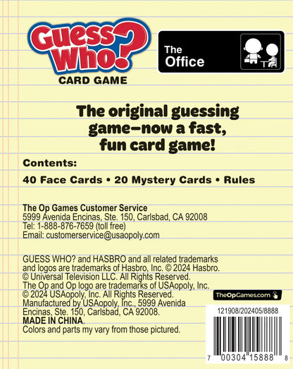 Guess Who Card Game: The Office