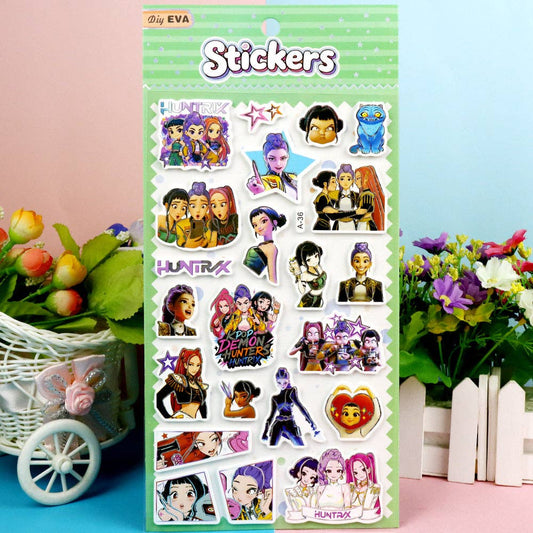 KPOP demon hunters EVA Laser 3D Bubble Stickers: A-36