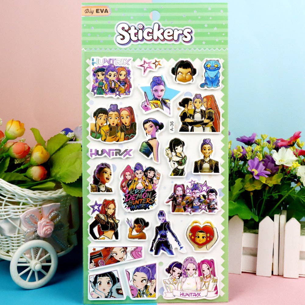 KPOP demon hunters EVA Laser 3D Bubble Stickers: A-35