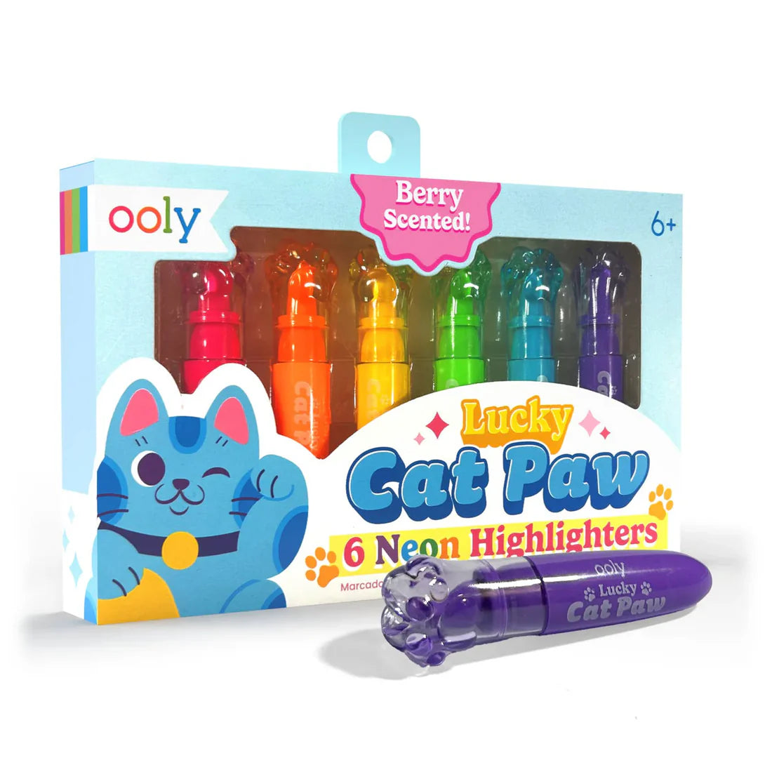 Lucky Cat Paw Neon Hightlighters Berry Scented