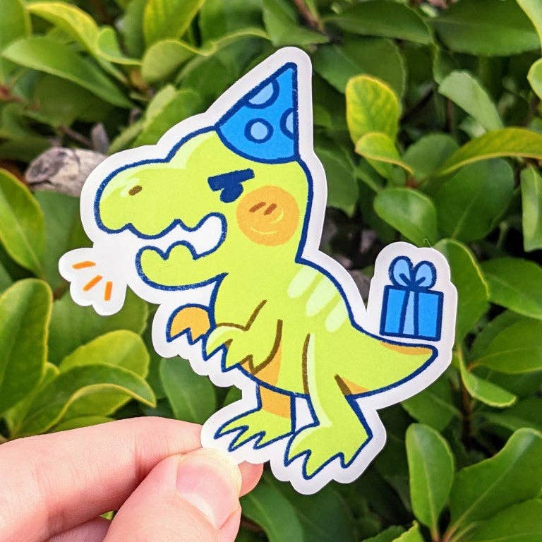 Dino Party Stickers: Pink Pterodactyl