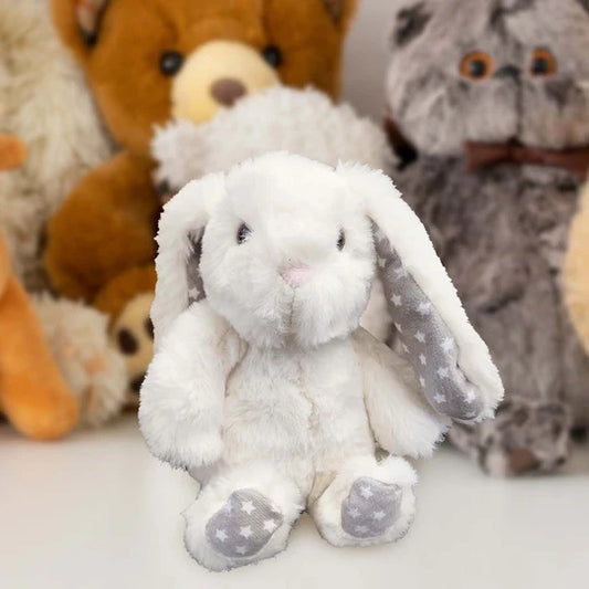 10" White Bunny w/ Star Ears Plush