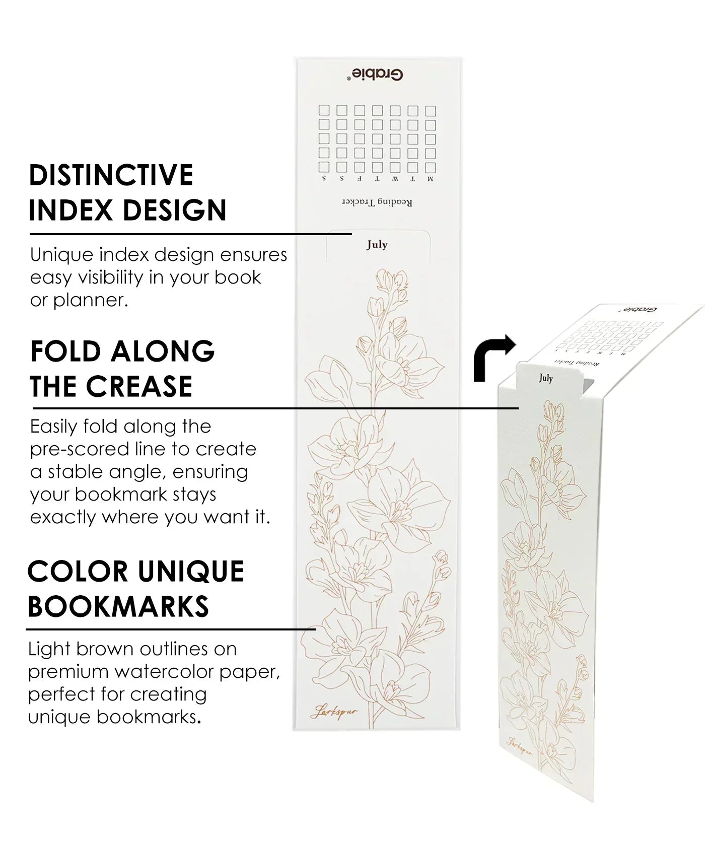 12 Sheets Watercolor Coloring Bookmarks Grabie