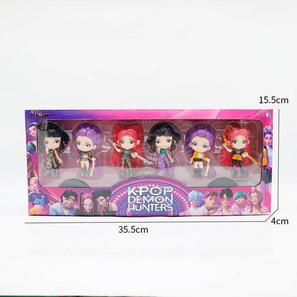 Kpop Demon Hunters cute huntr/x dolls 6pcs set