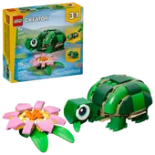 TURTLE WITH A WATER LILY FLOWER LEGO