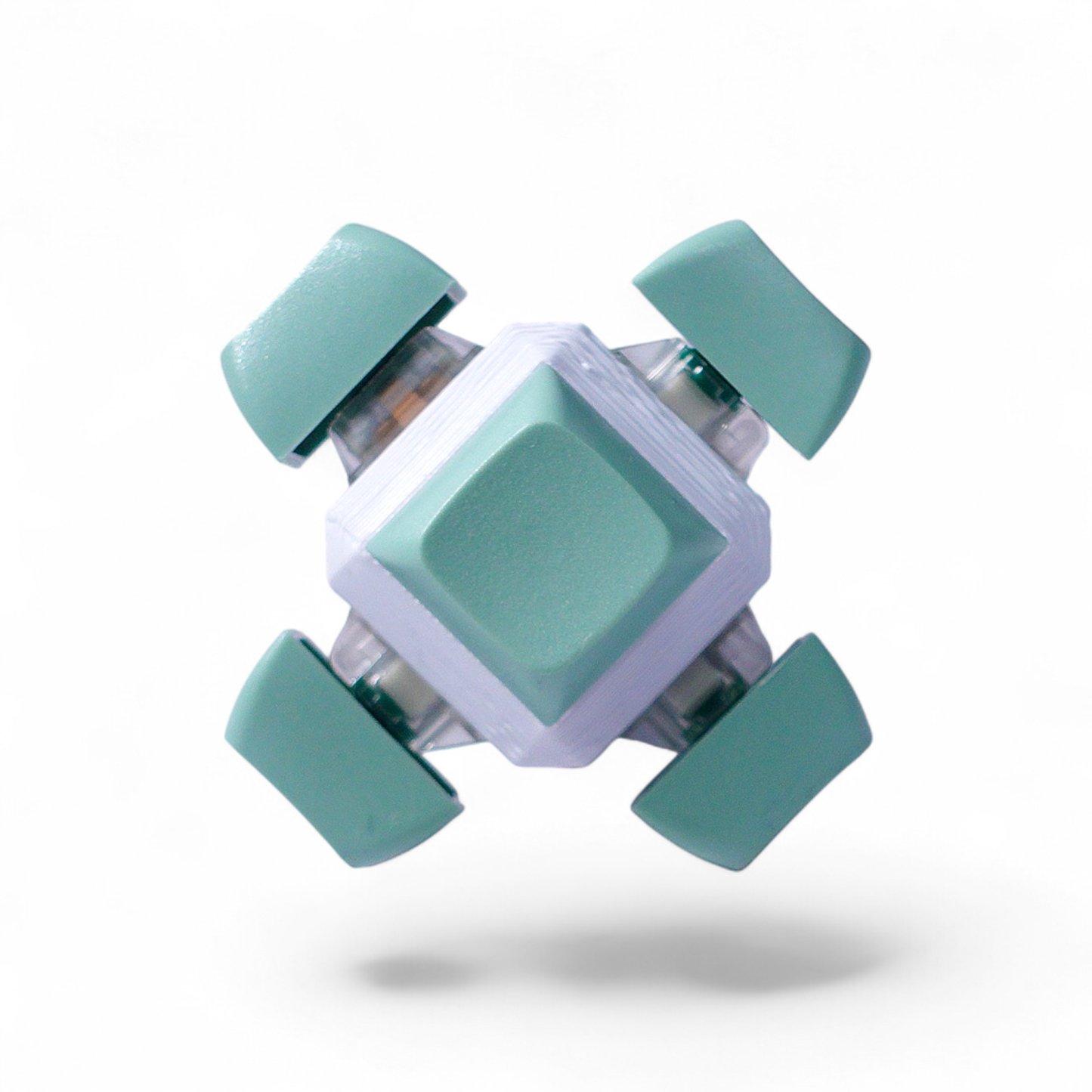 6 Key Cube: Mechanical Keyboard Fidget - Pastel Colors: Mint Green / Clicky