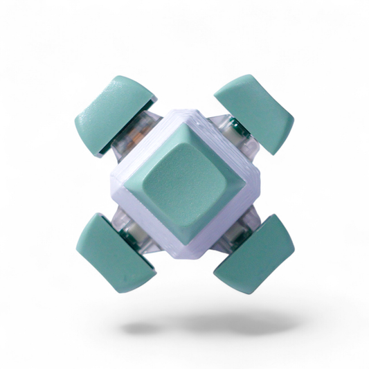 6 Key Cube: Mechanical Keyboard Fidget - Pastel Colors: Mint Green / Clicky