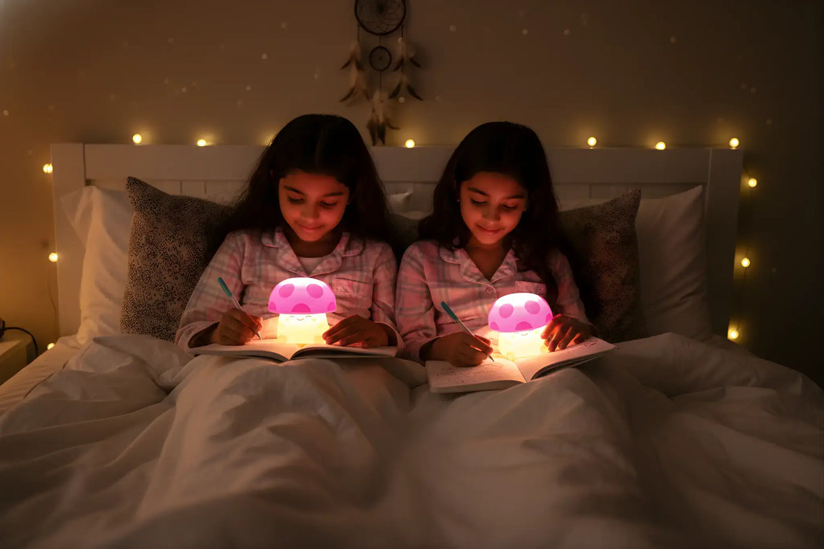 Mushi Ambient Mushroom Night Light - Squishy Silicone USB-C: Blue