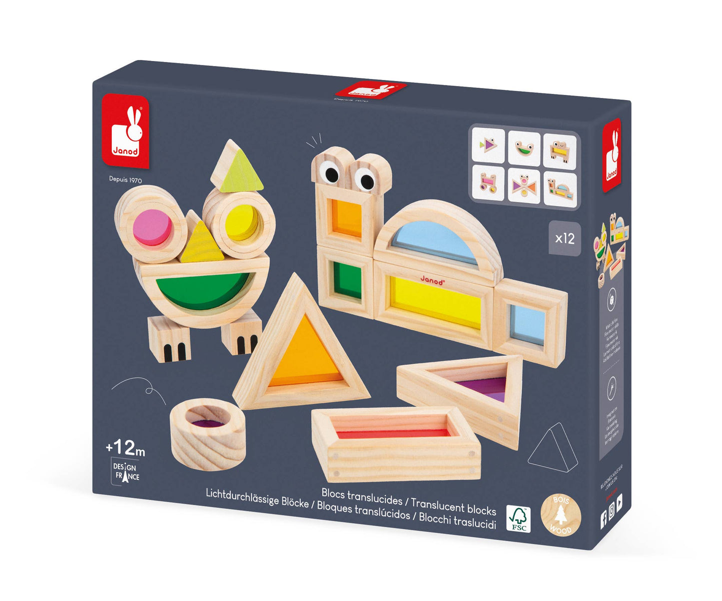 Sensory Translucent Stacking Blocks Janod