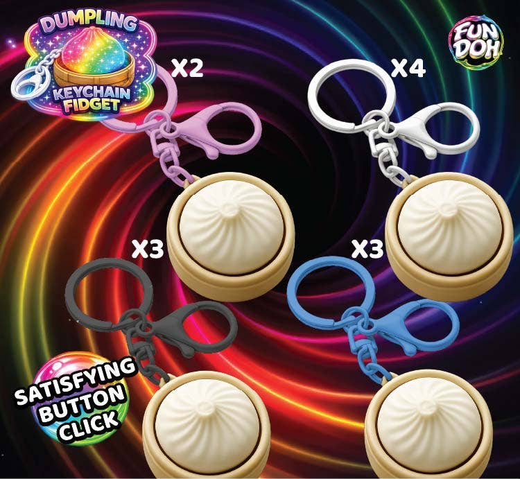 Fun Doh Dumpling Light-Up Click Fidget Keychain