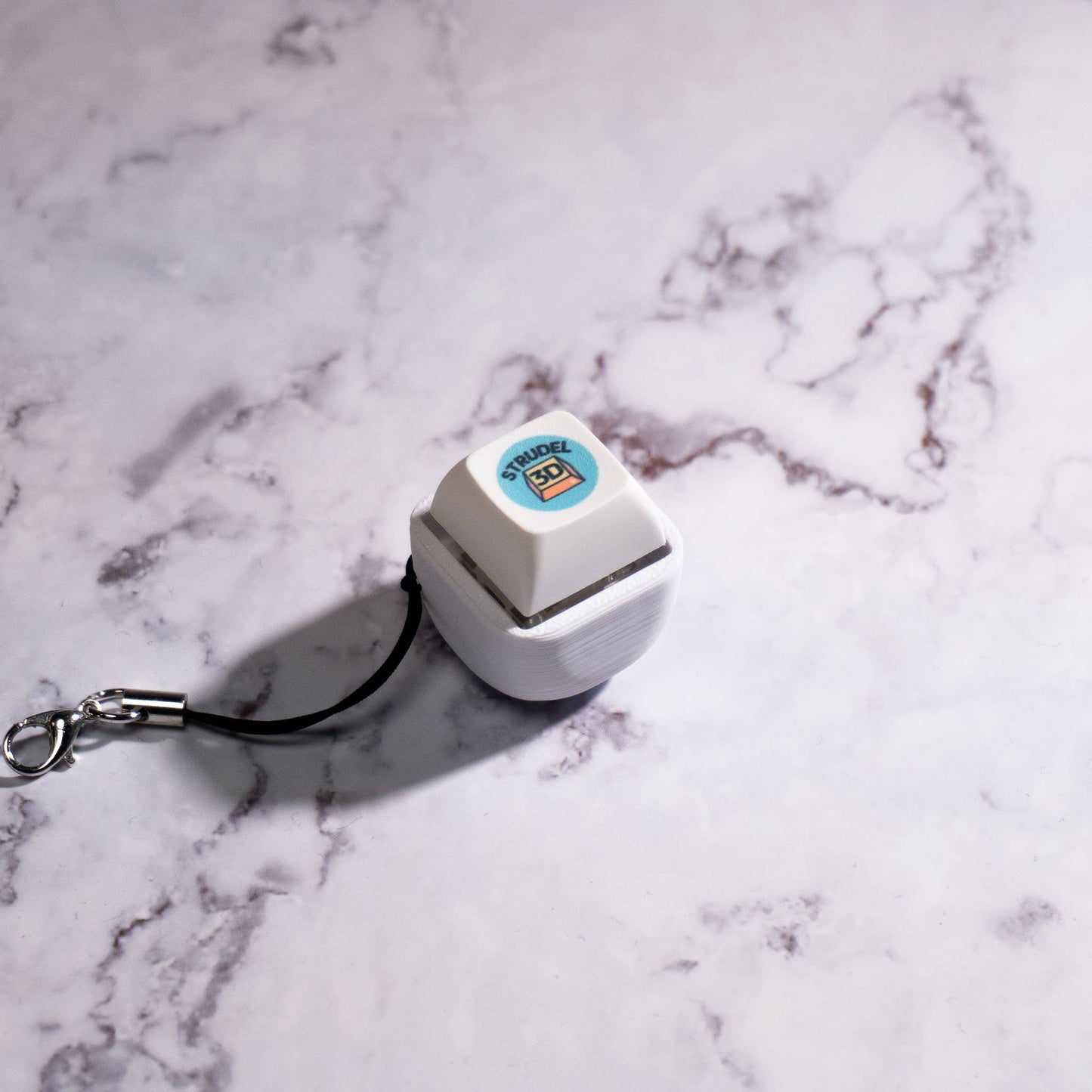 1 Key Bubble - Mechanical Fidget Keychain (Customizable): White / Clicky